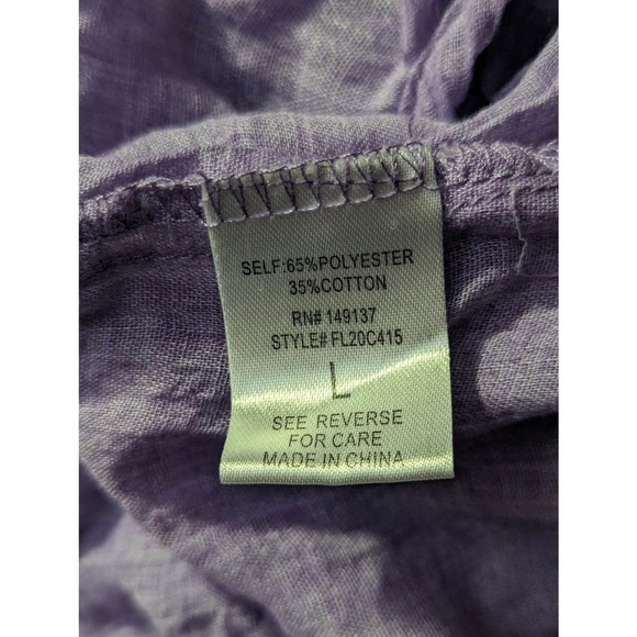 Onetheland Light Purple Blouse‎ Pull Over Twist Front Roll Sleeve Woman's Large - Picture 10 of 12